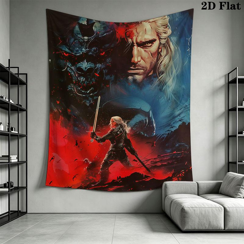 Witcher Wall Hanging Printed Fabric Blanket Decorative Tapestries for Bedroom Living Room Home Decor