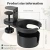 Desk Cup Holder Clamp Adjustable Clip on Coffee Cup Drink Bottle Storage Rack 360° Rotating Upgraded Arm for Desk Home Office