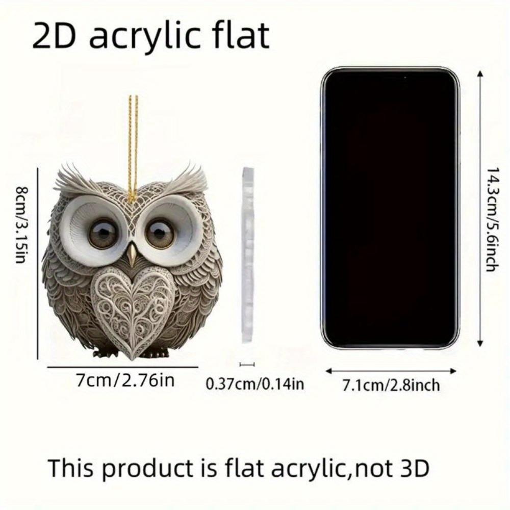 2pcs Charming Owl Shaped 2D Embossed Charms: Versatile Charms for Backpacks, Holiday Keychains,Christmas Tree Decorations