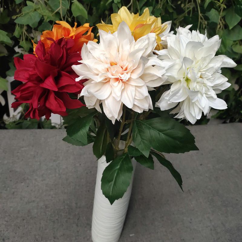 Single Artificial Dahlia Stem For Party Decoration And Bridal Arrangement Gift