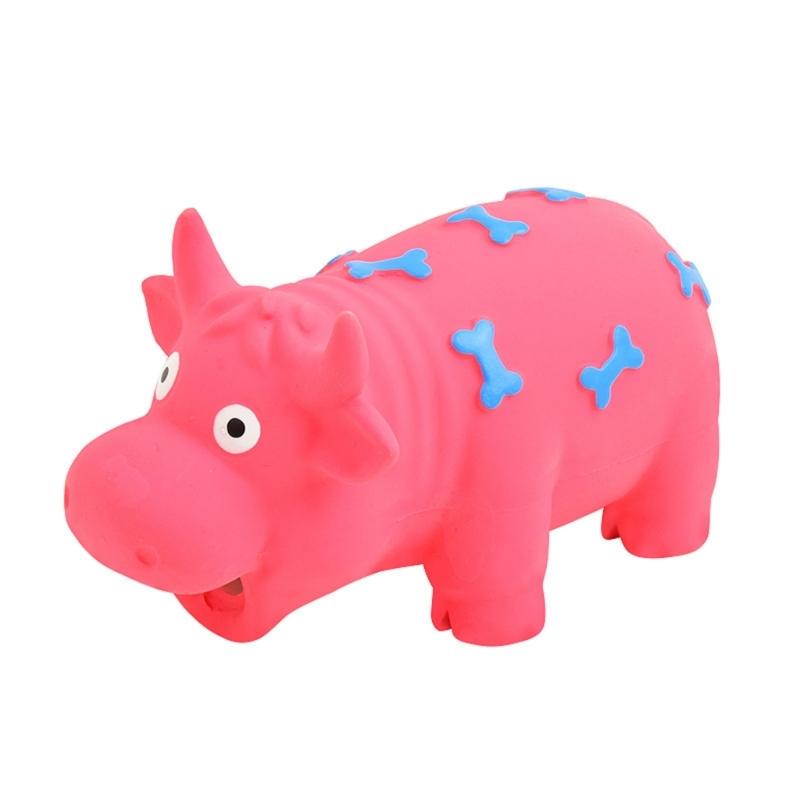 Jouet à mâcher couinant durable pour chiens de grande taille Design interactif en latex Surfaces de nettoyage des dents