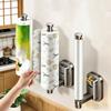 Wall Mounted Cling Film Storage Rack Easy Install Roll Paper Holder  Cabinet
