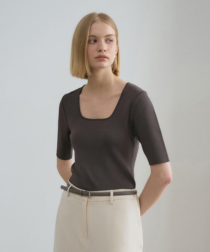 RENEJ Half Sleeve Square Knit