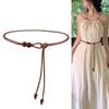 Fashion Round Leather Rope Thin Belt Waist Chain Women Decorative Knotted Waist Rope Decorative Skirt Coat Sweater Strap