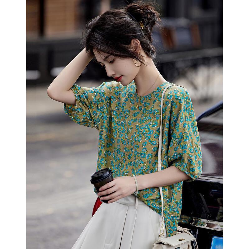 Женская французская ретро-рубашка в полоску из шифона Demana S