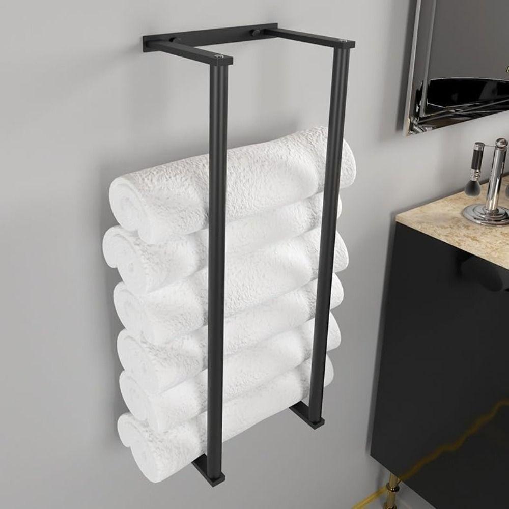 Strong Load-bearing Bathroom Wall Towel Rack Space Saving Bathroom Organizer  Bathroom Organization