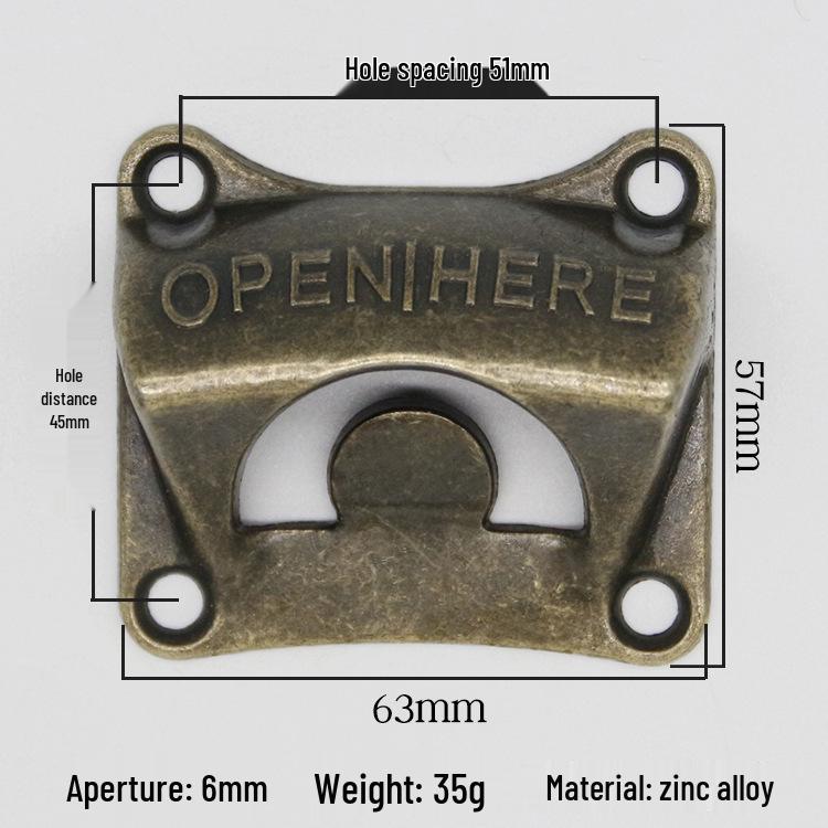 

Zinc Alloy Square Bronze Wall-Mounted Beer Bottle Opener