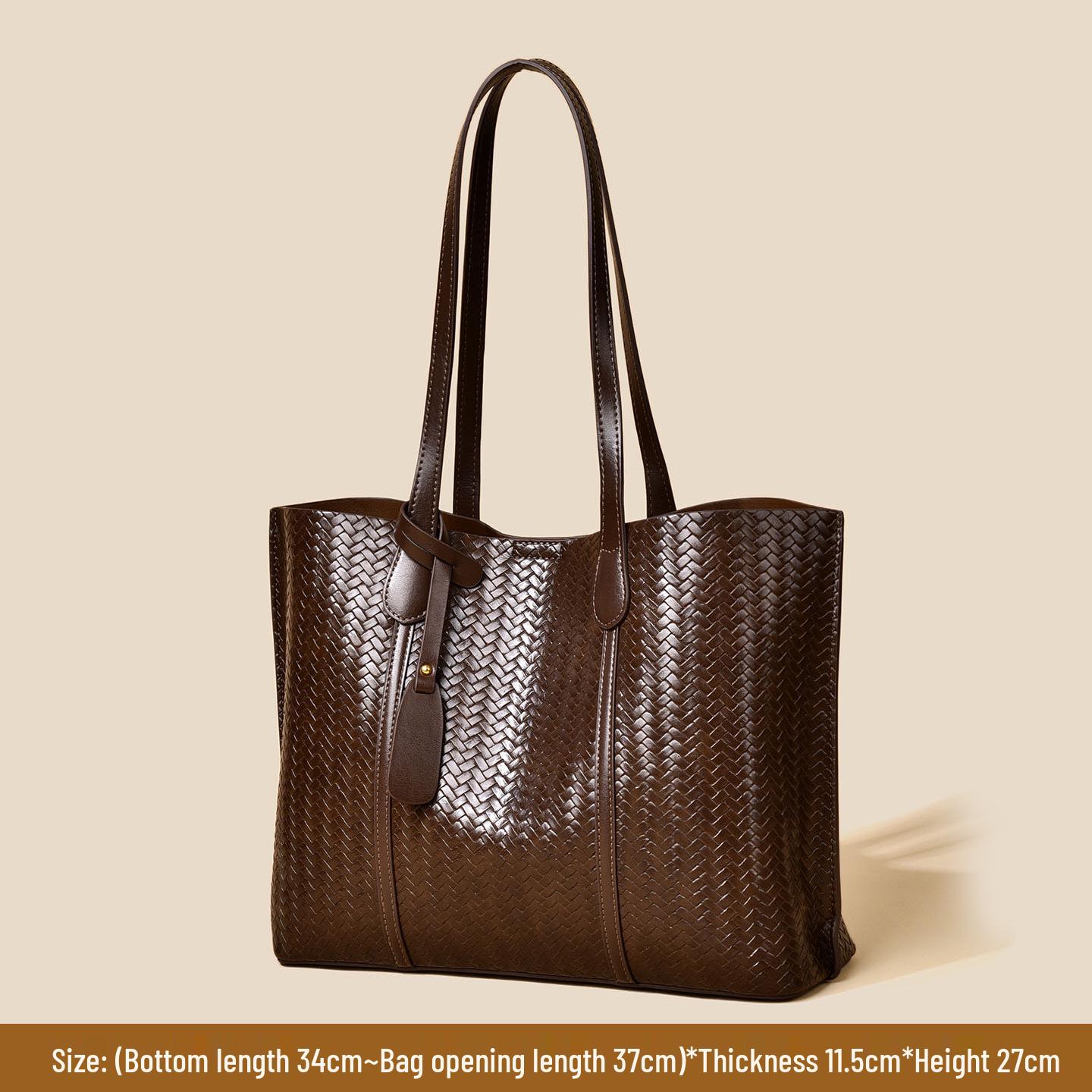 

Вязаная сумка-тоут в корейском ретро-стиле 2025: Простая однотонная сумка через плечо большой вместимости