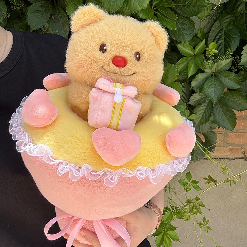 Butter Bear Doll Bouquet Graduation Season Birthday Gift for Girlfriend and Girlfriend