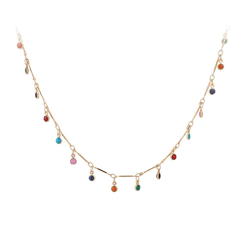 Fashion Tassel Choker Necklace: Colorful Bead Pendant for Women