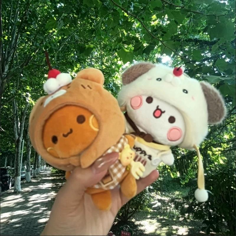 Backpack Bag Decor Bubu Dudu Plush Pendant Coffee Theme Chef Outfit, Soft Fluffy Keychain For Couple Daily Accessory Gift