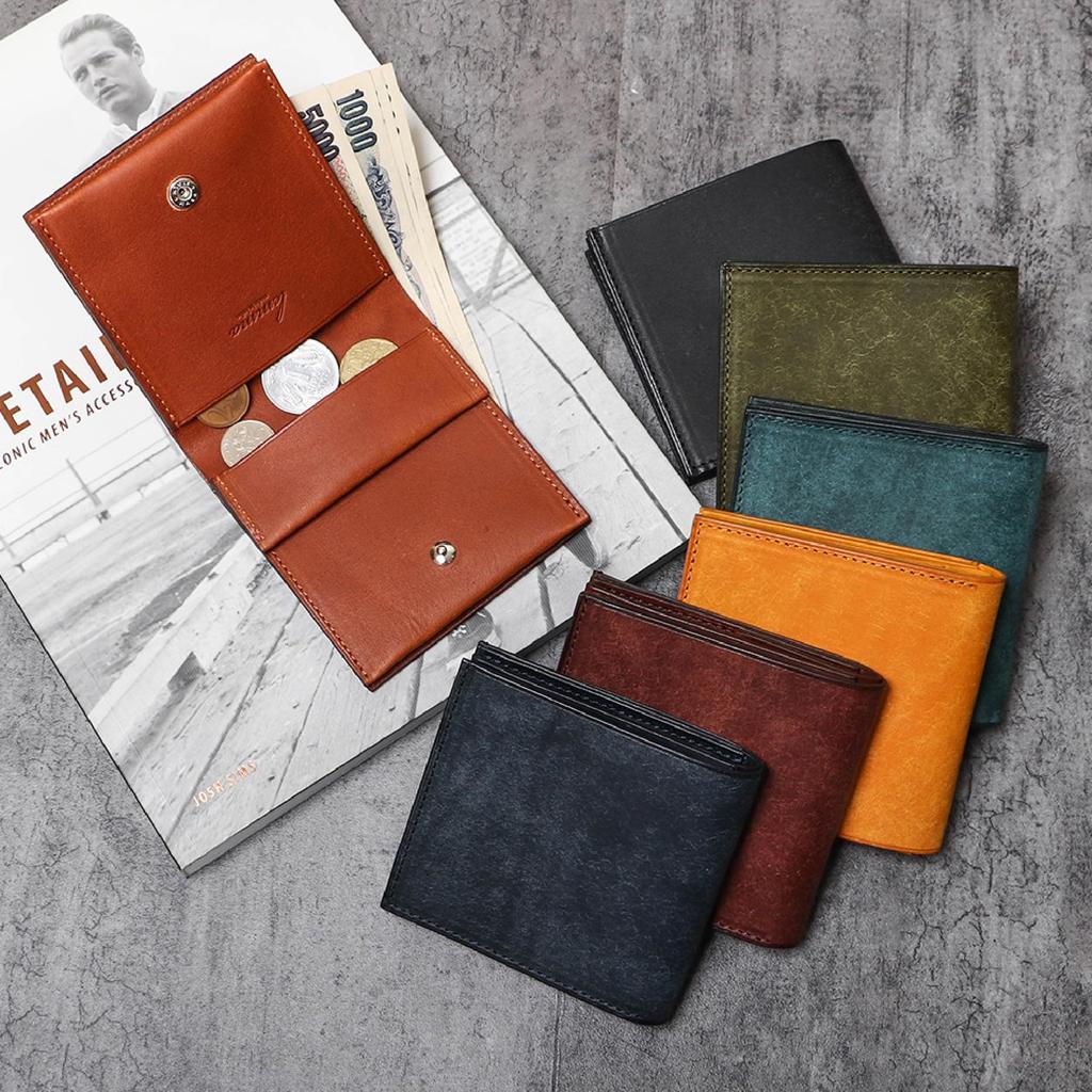 Lemma Trikiti Pueblo Wallet, a Compact, Thin, and Petrolio Leather Bifold Wallet for Men and Women.