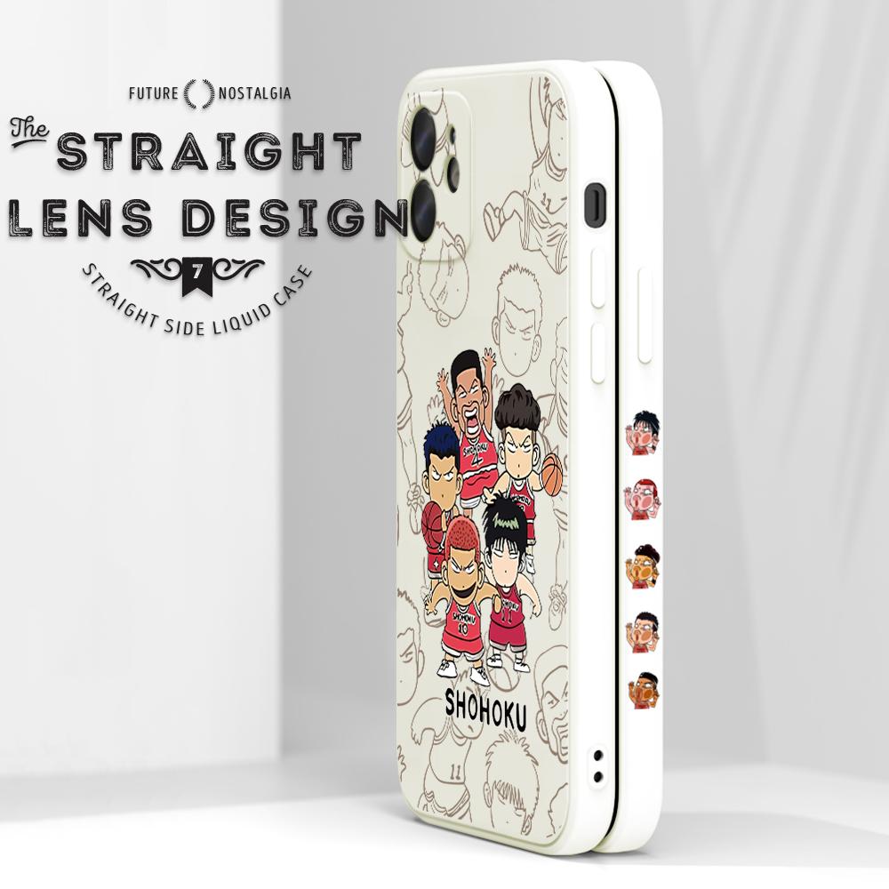 Cartoon Colorful Pattern Printing Phone Case Square Liquid Silicone TPU Full Cover Camera Shockproof Protection Cover for Samsung Infinix Tecno