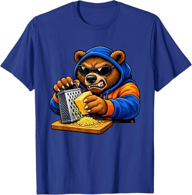Bear Grating Cheese Funny Retro Graphic Unisex T-Shirt
