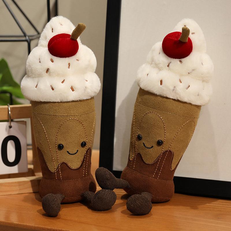 Simulated Cute Milk Tea Cup Pillow Doll Chocolate Milkshake Doll Afternoon Tea Plush Toy Decoration Ornaments
