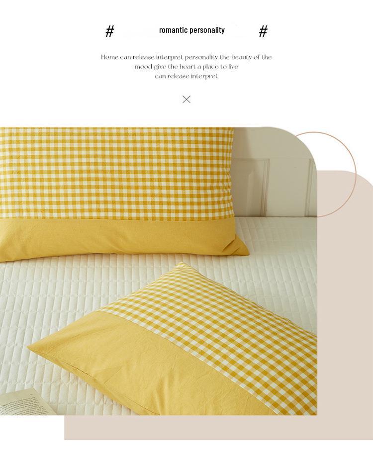 Sada 2 povlaků na polštáře z čisté bavlny barvené přízí, 48x74 cm, pro jednu osobu, povlaky na polštáře z prané bavlny.