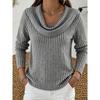 Spring and Autumn Hot Sale New Women's Casual Loose Fashionable Solid Color Pit Long Sleeve Sweater Tops