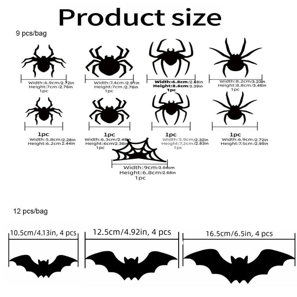 Glow in The Dark LED Glow Wall Stickers 3D Bat Halloween Decorations Window Decoration