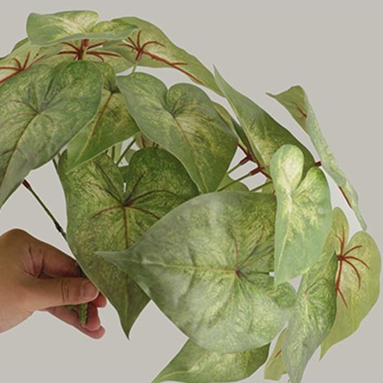Artificial Green Plant Easy Care Realistic Not Wither Heart Shape Simulation Green