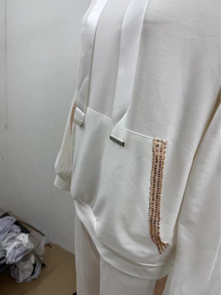 2024 Trendy Casual Sequin Pocket Sport Hoodie and Sweatpants Set