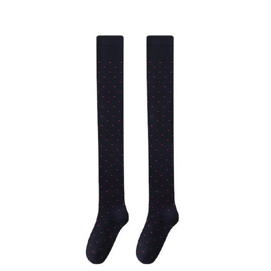 

Осенние новые носки детские корейские женские гольфы в горошек универсальные утягивающие длинные носки с волнистым узором до бедра One size fits all тил синий