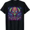 Psychedelic, Trippy, Black Light Poster Alien Illustration T-Shirt