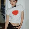 Y2k Aesthetic Streetwear T Shirts Women American Retro Grunge Harajuku Diamond Love Print Slim Tees Tops E-gril 2000s