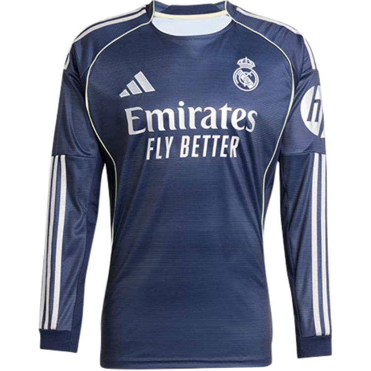 

Adidas Real Madrid 25/26 Away Fan Version Slim Fit Stylish Soft Long Sleeve Football Jersey Men jersey JP3939 L