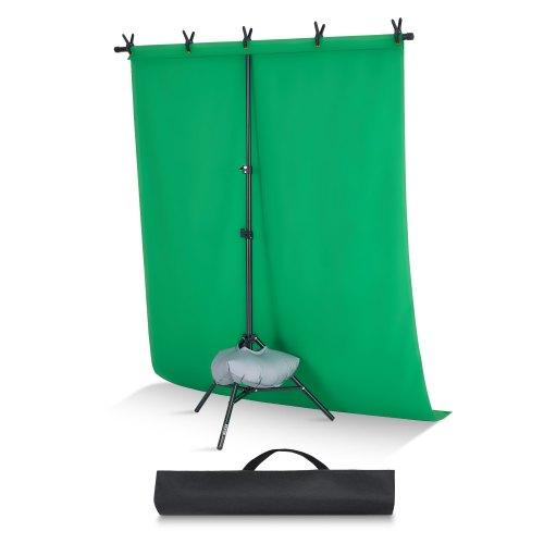 VEVOR Backdrop Stand, 5 x 6.5 ft Adjustable Photo Backdrop Stand Kit, Portable Background Backdrop Stand with 3 Crossbars