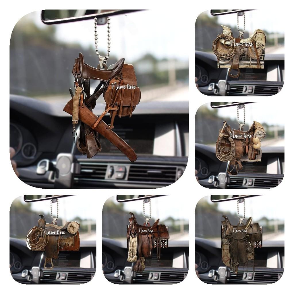 Cowboy Hoodie Saddle Boot Car Rearview Mirror Accessories Car Gift Hangings
