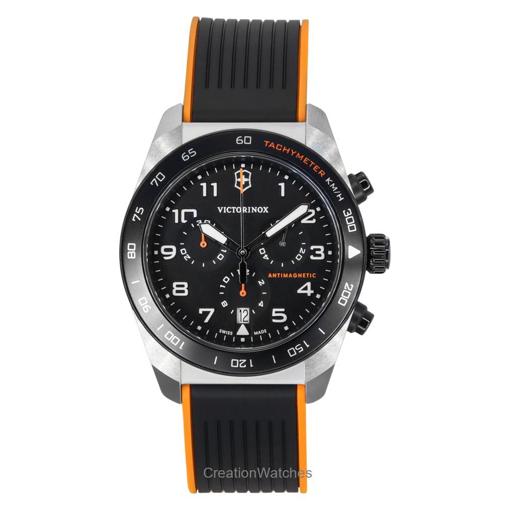 

Victorinox Swiss Army Хронограф Ремешок из каучука Черный циферблат Кварцевый 242050 100М Мужские часы чёрный