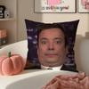 JJimmy FFallon Meme Cushion Cover Pillowcase Short Plush Invisible Zipper Room Sofa Cushion Cover