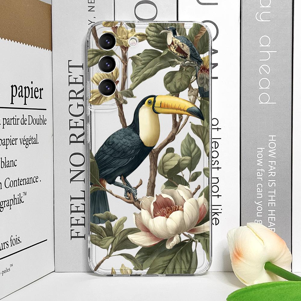 Etui na telefon Kreskówkowe Liście Palma Kwiaty Ptak do Realme 12 10 11 9 Pro Plus 8i 9 PRO C75 C64 C31 C30 C53 C35 Art Miękki Pokrowiec