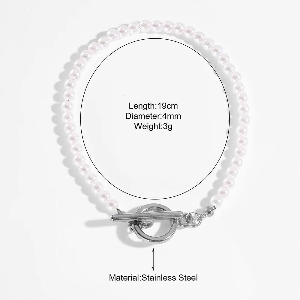 Minimally New High-end and Atmospheric Women's Imitation Pearl Stainless Steel Bracelet Zircon Can Be DIY Zircon Gift Wholesal
