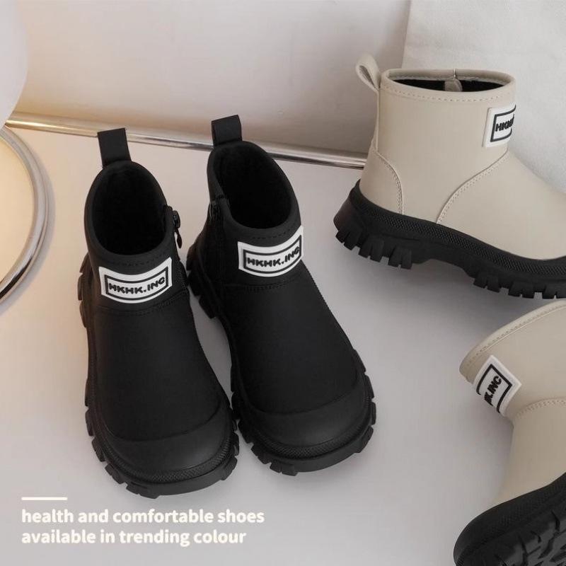 2025 Kids' Ankle & Mid-Calf Leather Boots - Non-Slip Autumn/Winter Martin Style for Boys & Girls