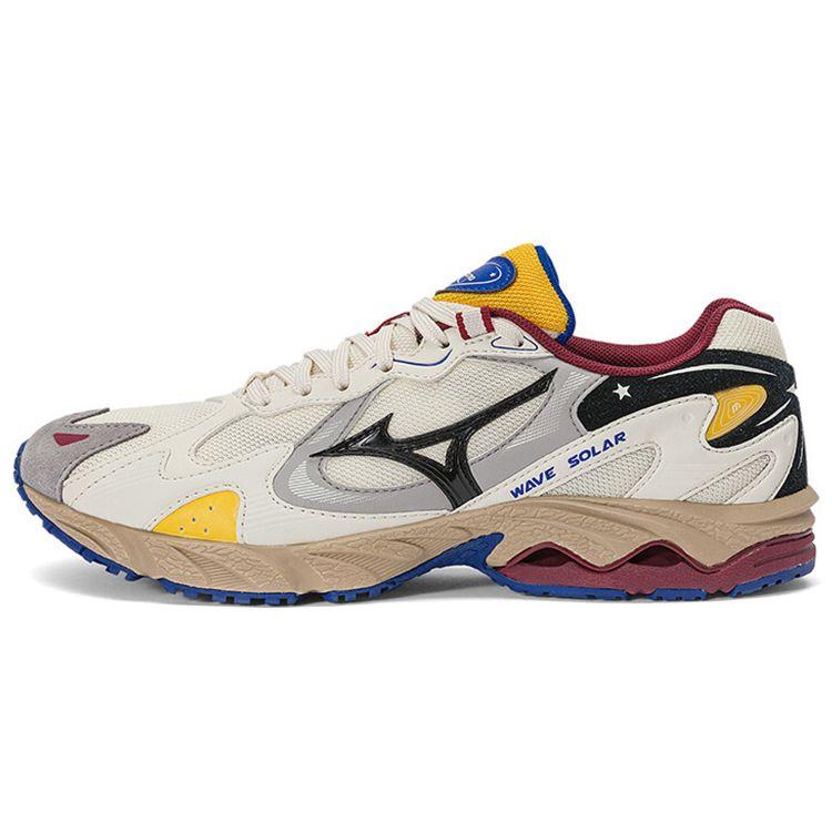 Mizuno Wave Solar Fabric Sports Comfortable Non-Slip Wear-Resistant Breathable Low-Top Casual Shoes Unisex Casual Shoes White Yellow Black D1GH222307