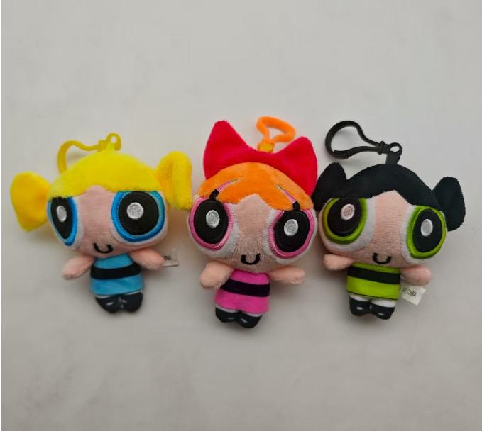 3 uds./lote 10 cm Dibujos Animados Anime Las Supernenas Juguetes de Peluche Lindos Pétalo Burbuja Cactus Muñecos de Peluche Rellenos Regalos para Niños