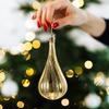 4Pcs Gold Plastic Christmas Tree Hanging naments Xmas Tree Balls Festive Party Holiday Decorations Cartoon Shaped Pendant