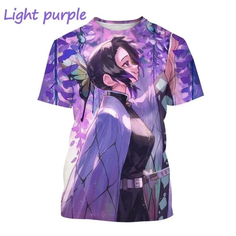 Demon Slayer Anime Character Collection 3D Printing Harajuku Style Nezuko Mitsuri Shinobu Kanao Unisex Short-sleeved Top