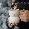 350ML Snowman Mug Creative Large Capacity Ceramic Cup Coffee Cups Lovely Men and Women Birthday Gift Dormitory Fund