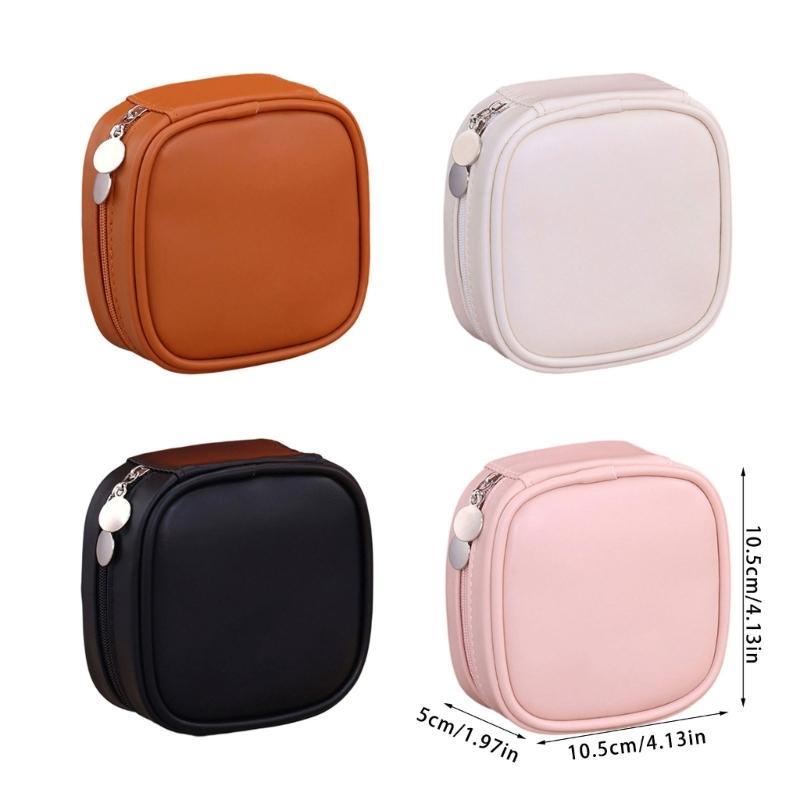 Leather Jewelry Storage Bag With Adjustable Drawstring Design Safely Holds Earrings Necklaces Rings Portable Organizers