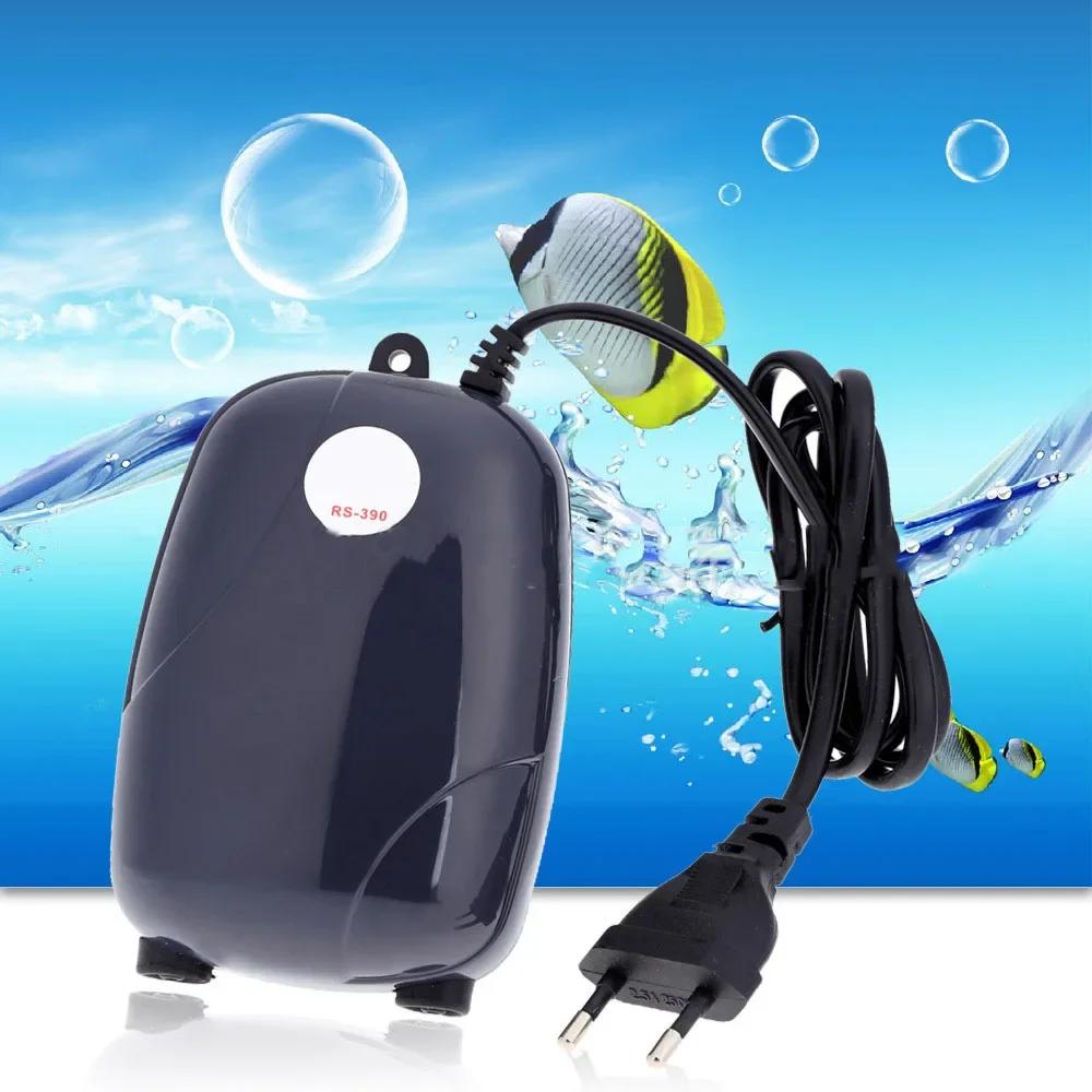 220V 3W 5W Aquarium Air Pump Fish Tank Mini Compressor Single Double Outlet with Check Valve Tube Aquatic Accessories