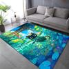 Multiple sizes Black cat pond lotus morning Print Carpet Rug for Living Room Bedroom Sofa Doormat Home Decor Non-slip Floor Mat