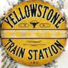 Yellowstone Vintage Metal Sign Retro Train Station Decor Rustic Wall Art Outdoor Home Gift