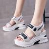 Sports sandals women's new summer versatile fish mouth wedge heel muffin thick-soled dad high-heeled women's shoes