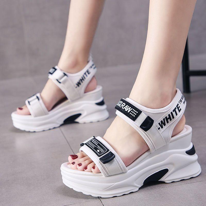 Sports sandals women's new summer versatile fish mouth wedge heel muffin thick-soled dad high-heeled women's shoes