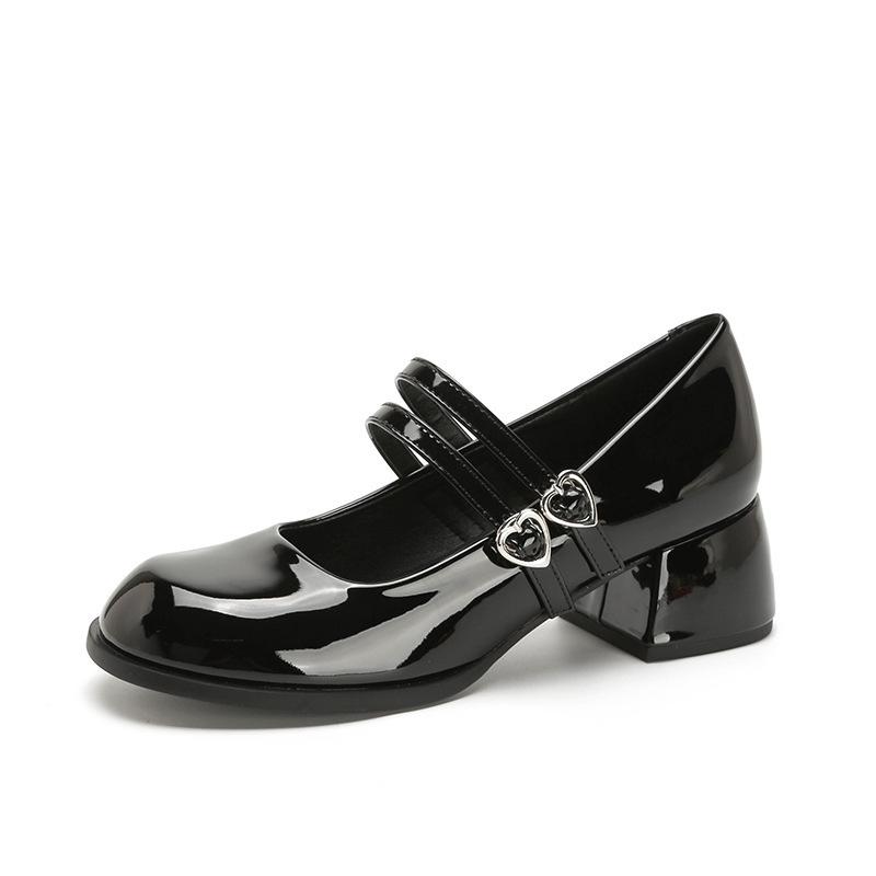 Leather flat for Huizhou women's shoes Su Yinyin same Mary Jane shoes high heels French new high heels women