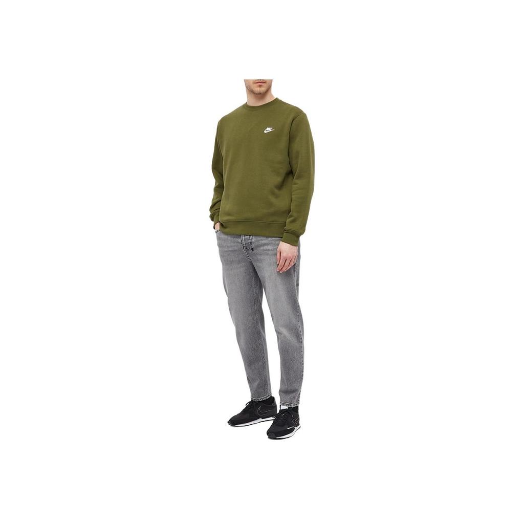 Nike Sportswear Club Embroidered Logo Crew Neck Sweatshirt Men Sweatshirt Green BV2662-327