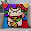 Artist Britto ES Happy Art Cushion Cover Cushion Covers Natural Linen Breathable Sofa Bedroom Decor Pillowcase