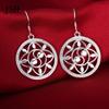 Silver plated earrings S925 silver earrings silver jewelry fashion wedding girls couple retro earrings jewelry